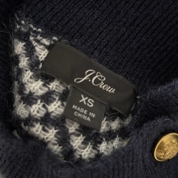 J. Crew Button-detail Mockneck Sweater in Herringbone, XS - Picture 11 of 15